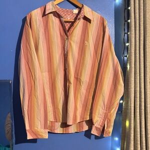 🍑🌸🍨Striped Button Down Shirt - Pink and Yellow